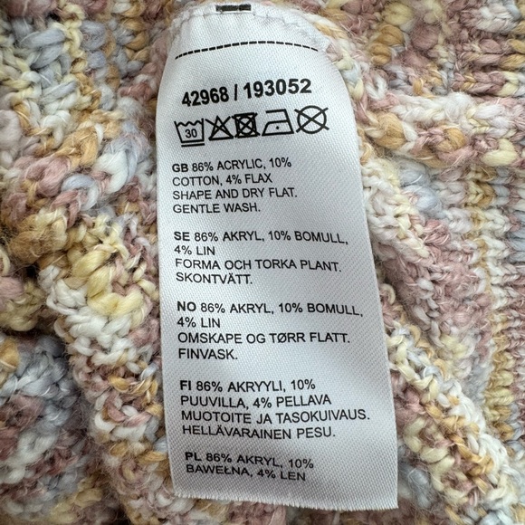 KappAhl Multicolor Marled Long Sleeve Knit Sweater Size M Medium Crew Neck - Picture 7 of 8